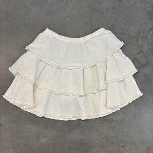White Frills Mini Skirt